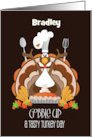 Hand Lettered Thanksgiving Turkey Gobble Up Turkey Day Custom Name card