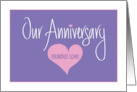 Hand Lettered Anniversary of Reunited Love with Hearts and Border card