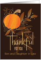 Hand Lettered Thanksgiving Pumpkin and Fall Leaves Custom Relation card