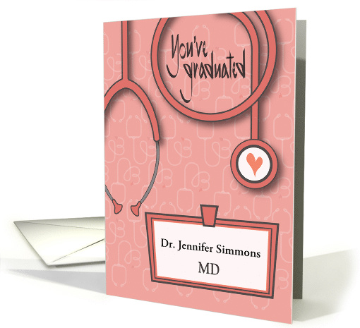 Hand Lettered Graduation for Female Doctor with Custom... (1770306)