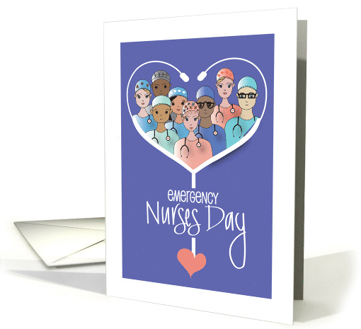 Emergency Nurses Day 2025 with White Stethoscope Emergency Nurses card