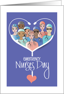 Emergency Nurses Day with White Stethoscope with Emergency Nurses card