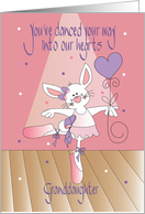 Birthday for Granddaughter from Grandmother Ballet Bunny and Balloon card