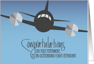 Hand Lettered Retirement Congratulations Flight Attendant and Airplane card