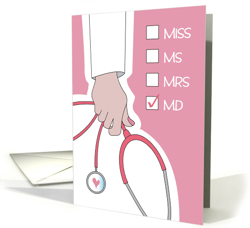 Graduation Female MD Doctor Arm in White Jacket with Pink... (1772832)