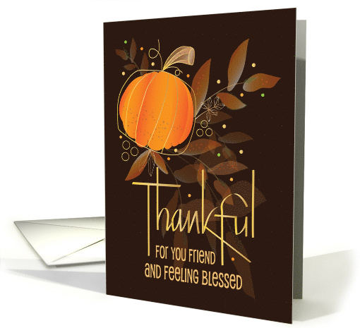 Hand Lettered Thanksgiving Friend Thankful for You Leaves... (1773404)