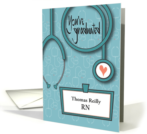 Hand Lettered Graduation for Nurse RN with Custom Name on... (1773590)