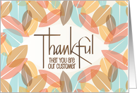 Thanksgiving for Customer Thankful with Stylized Pastel Fall Leaves card