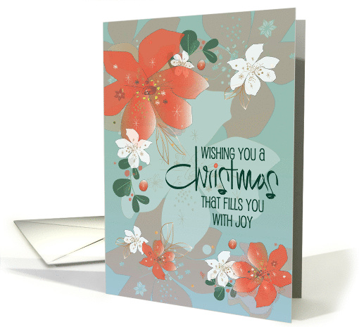 Hand Lettered Christmas Poinsettias on First Holiday After Loss card