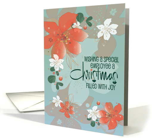 Hand Lettered Christmas for Employee with Red and White... (1775536)