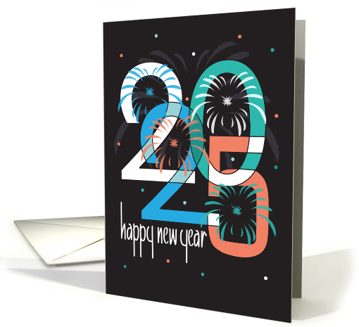 Hand Lettered Happy New Year 2025 with Colorful Date and... (1776134)