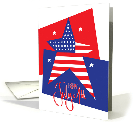 Hand Lettered Fourth of July with Red White and Blue Flag... (1776556)