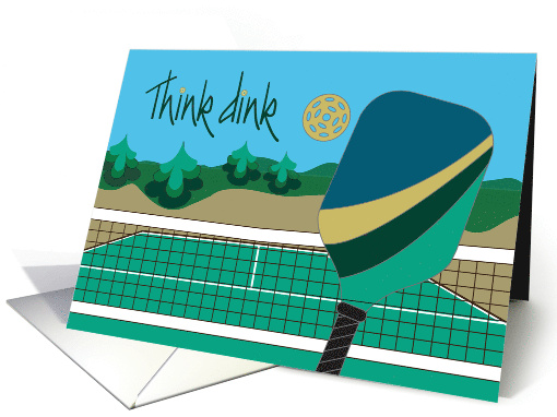 Hand Lettered Good Luck Think Dink for Pickleball Player... (1776776)