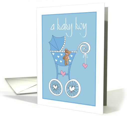 Hand Lettered First Baby Son Congratulations Blue... (1779912)