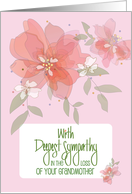 Hand Lettered Sympathy for Loss of Grandmother Watercolor Flowers card