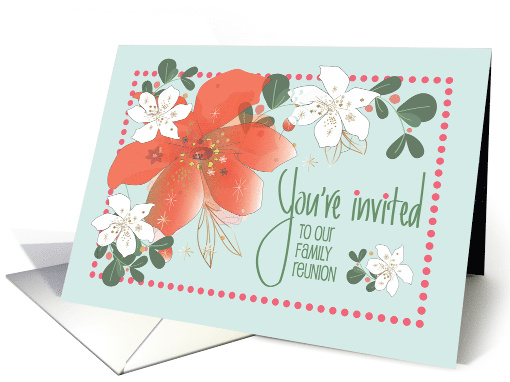 Hand Lettered Floral Christmas Invitation to Holiday... (1782590)