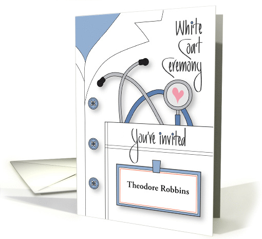 Hand Lettered Invitation White Coat Ceremony WCC Custom Name Tag card