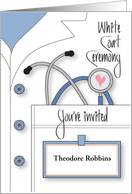 Hand Lettered Invitation White Coat Ceremony WCC Custom Name Tag card