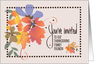 Hand Lettered Invitation to Thanksgiving Family Reunion Fall Flowers card