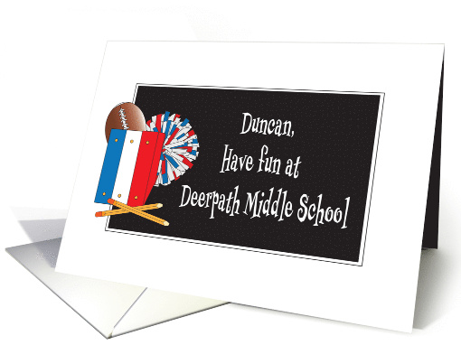 Back to Middle School with Notebooks, Pom Poms and Football card