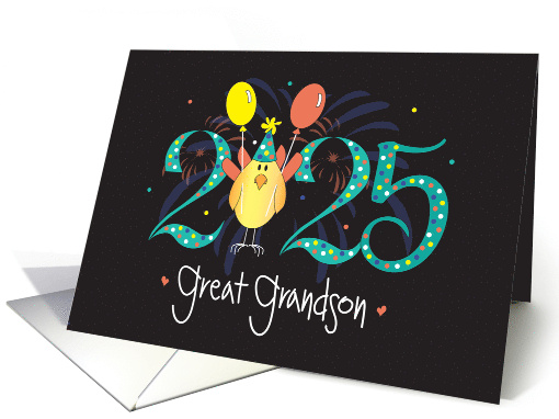 Hand Lettered New Year 2025 for Great Grandson with Bird... (1783918)