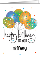 Hand Lettered Birthday with Polka Dot Balloons and Custom Name card