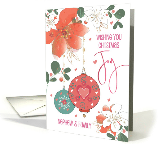 Hand Lettered Christmas Nephew and Family Poinsettias and... (1795438)