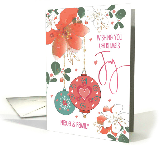 Hand Lettered Christmas Niece and Family Poinsettias and... (1795444)