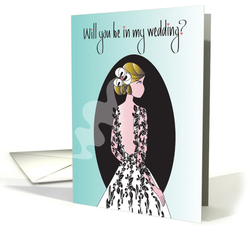 Hand Lettered Be in My Wedding with Bride in Black... (1797758)