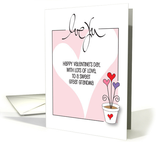 Hand Lettered Love You Valentine for Great Grandma with... (1797766)