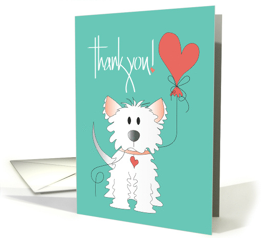 Hand Lettered Thank You with Fluffy Dog with Heart... (1797774)