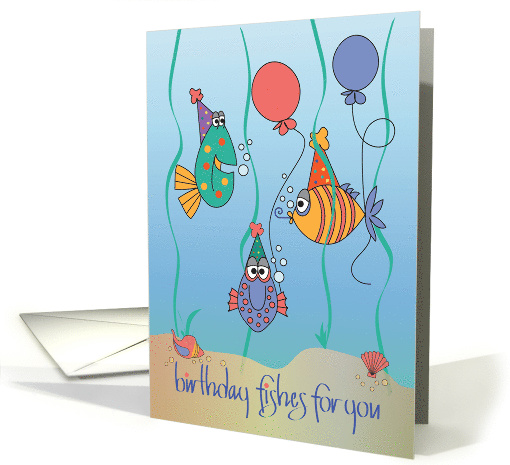 Hand Lettered Birthday Fishes for You with Tropical Fish... (1798188)