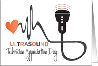 Ultrasound Technician Appreciation Day with Heartbeat and Probe card