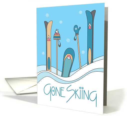 Hand Lettered Gone Skiing for Christmas with Skis,... (1834338)