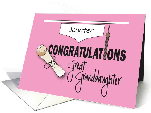 Hand Lettered High School Graduation Great Granddaughter... (1835610)