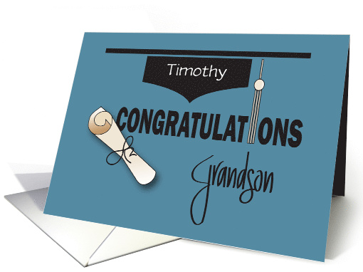 Hand Lettered Graduation for Grandson with Mortarboard... (1837326)