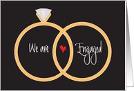 Hand Lettered Announcement We Are Engaged With Overlapping Rings card