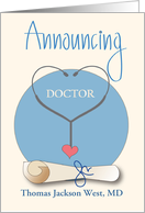 Hand Lettered Graduation Announcement for Doctor with Custom Name card