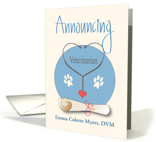 Graduation Announcement for Veterinarian with Diploma and... (1842016)