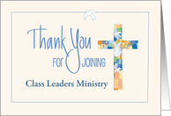 Thank You for Joining Our Church Group with Stained Glass Cross card