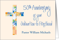 Fiftieth Anniversary of Ordination to Priesthood with Custom Name card