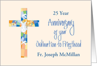 Anniversary of Ordination to Priesthood Custom Years and Custom Name card