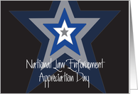 National Law Enforcement Appreciation Day with Concentric Stars card