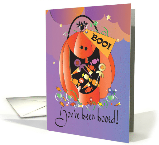 Halloween Boo Basket You've Been Booed Jack O' Lantern and Candy card