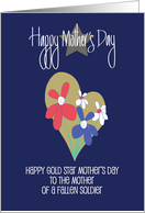 Hand Lettered Gold Star Mother’s Day Golden Colored Heart and Flowers card