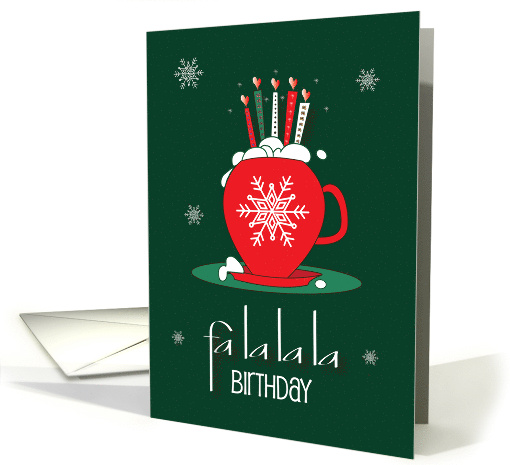 Hand Lettered Winter Birthday with Fa La La La Red Mug... (1848506)