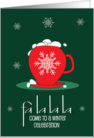 Hand Lettered Invitation Winter Seasonal Celebration Fa La La La Mug card