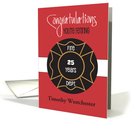 Hand Lettered Retirement for Firefighter with Custom... (1850896)