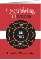 Hand Lettered Retirement for Firefighter with Custom Years and Name card