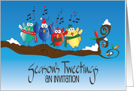 Christmas Season’s Tweetings Invitation to Caroling Party with Birds card